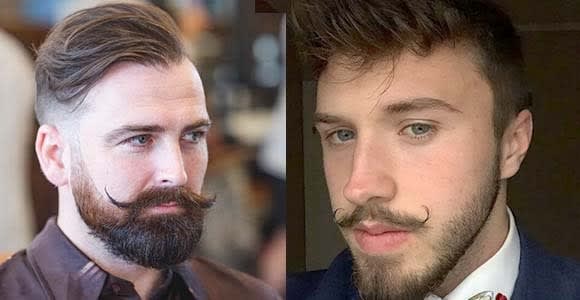 handlebar mustache with beard style for young guys